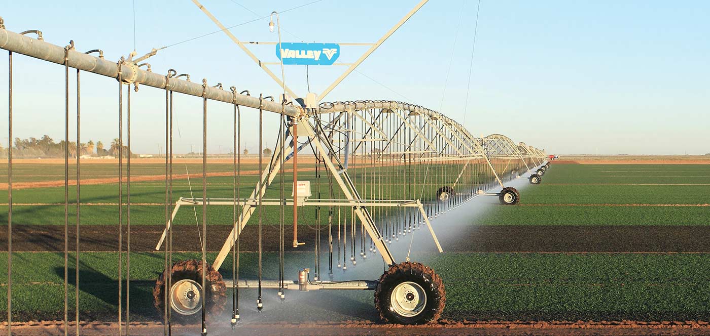 Frontal Dos ruedas irrigation machine